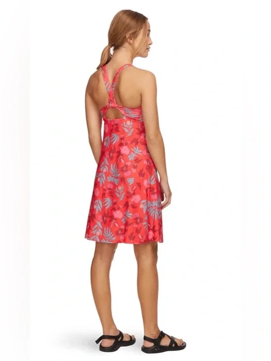 Patagonia Magnolia Spring Dress Womens Medium Red Floral Athleisure Built In Bra - Picture 2 of 12